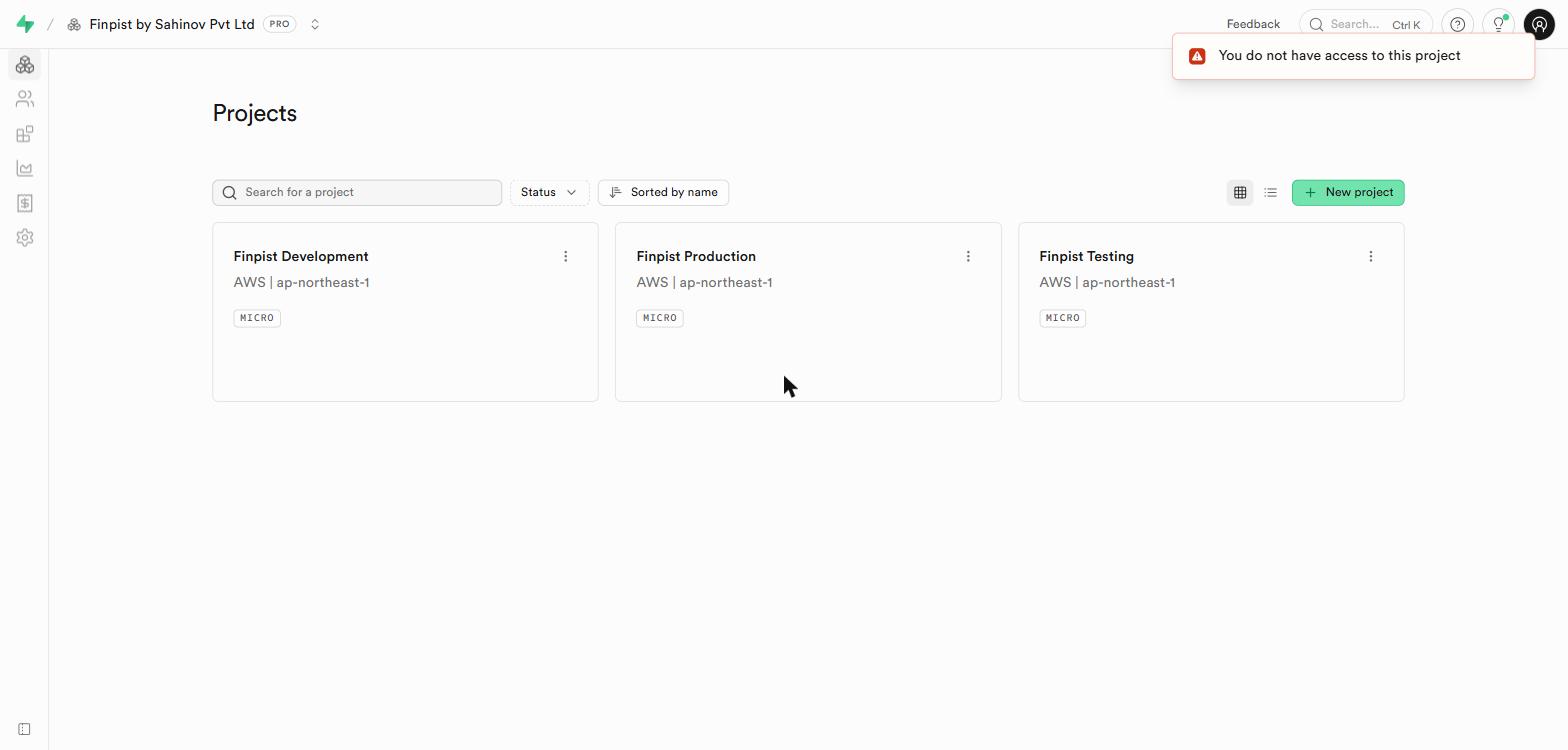 Project sidebar with annotations