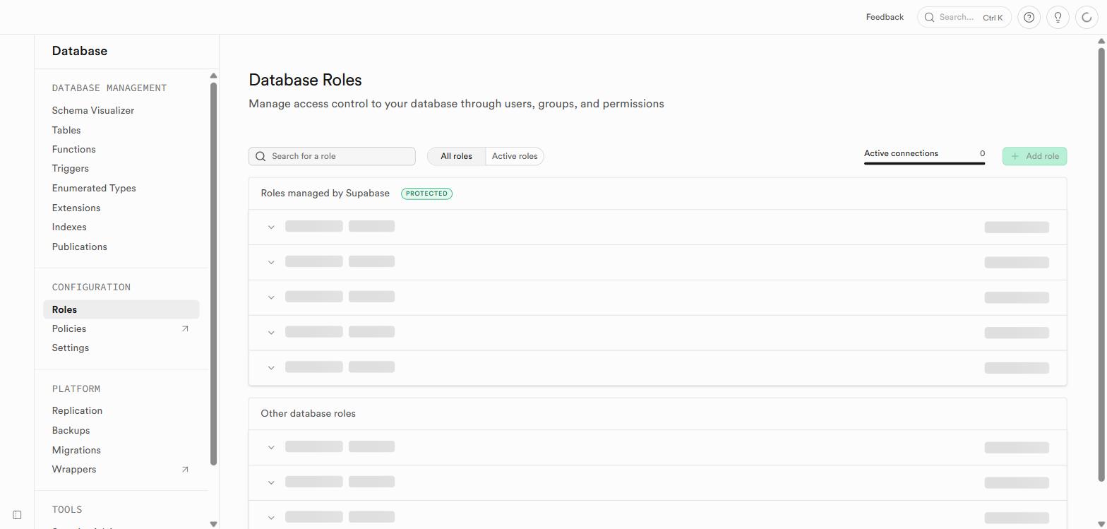 Database → Roles