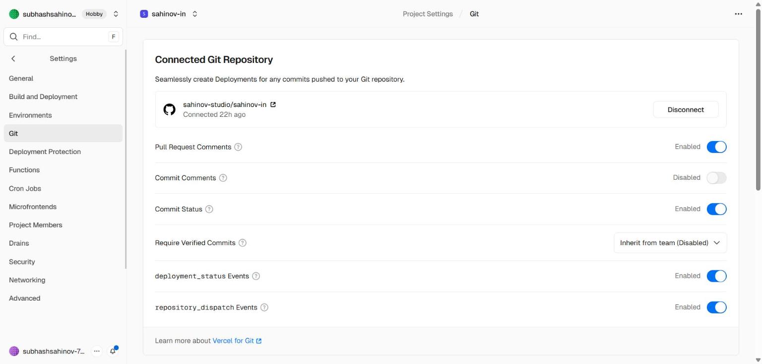 Settings — Git integration