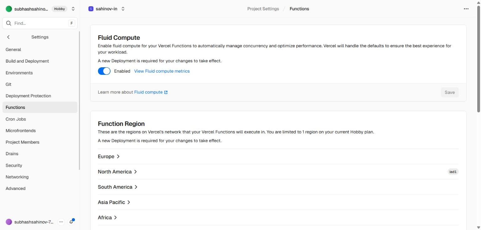 Settings — Functions