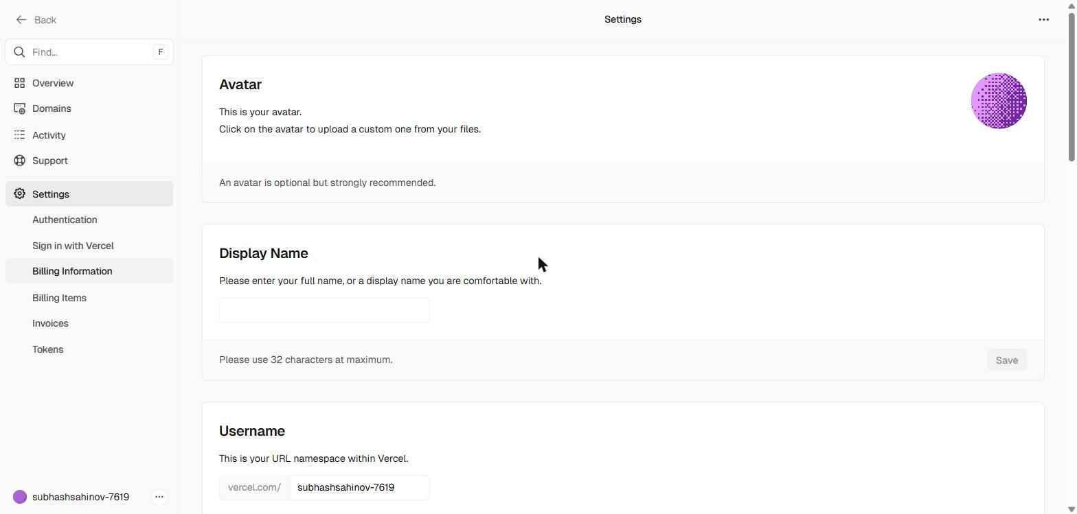 Account Billing — Hobby plan