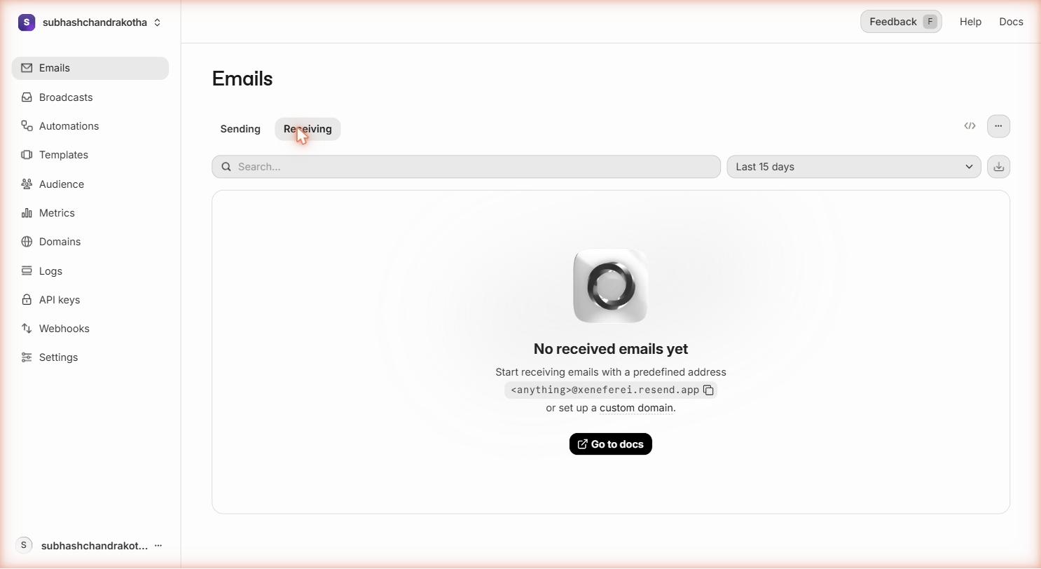 Single email detail view