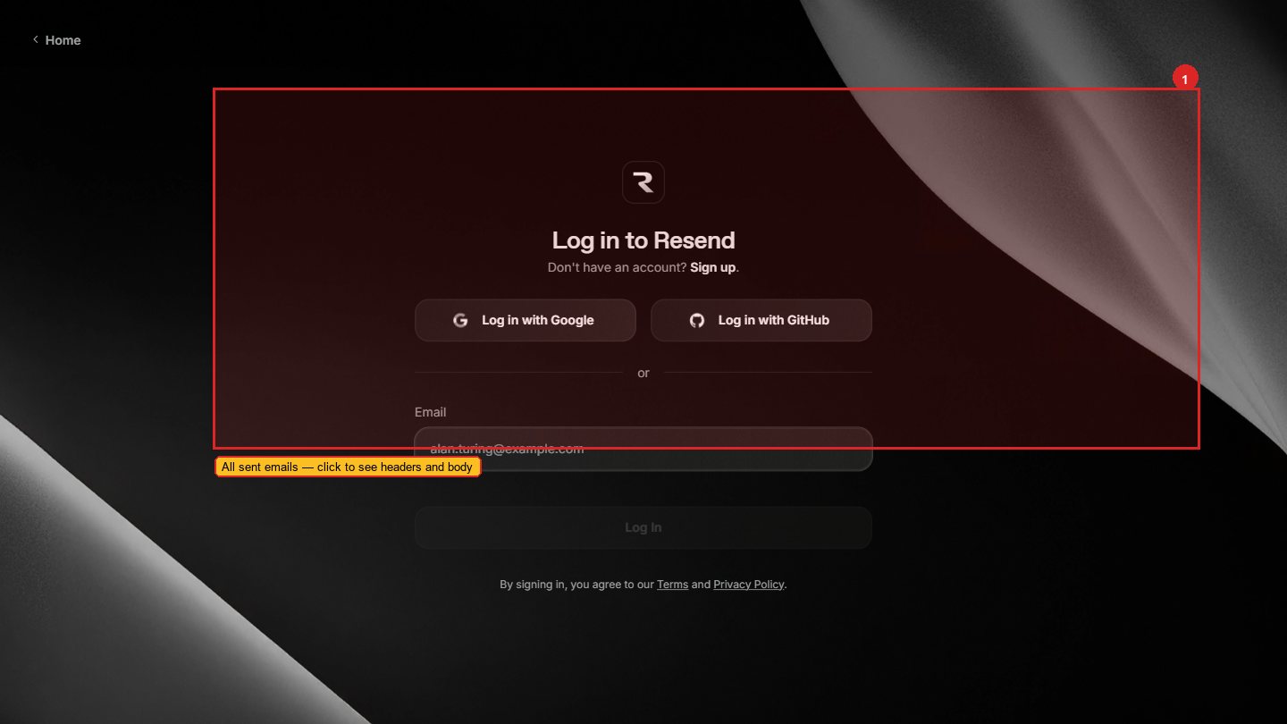 Resend email log showing delivered circular emails with recipient addresses, timestamps, and delivery status