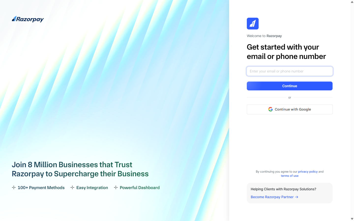 Razorpay Customers list page